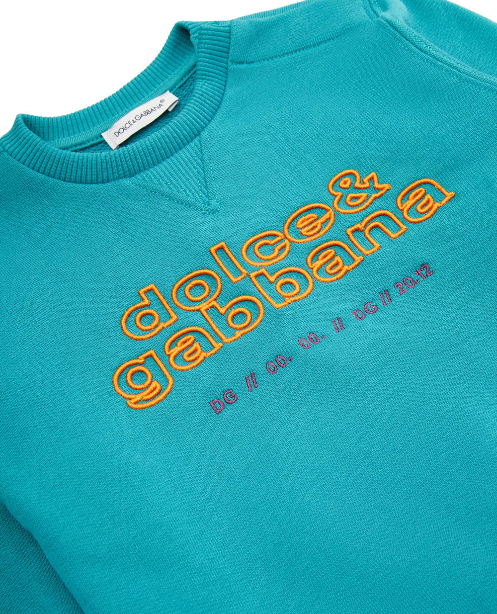 Свитшот Dolce&Gabbana Kids L1JWBF-G7A8E, бирюзовый цвет • Купить в интернет-магазине Kameron