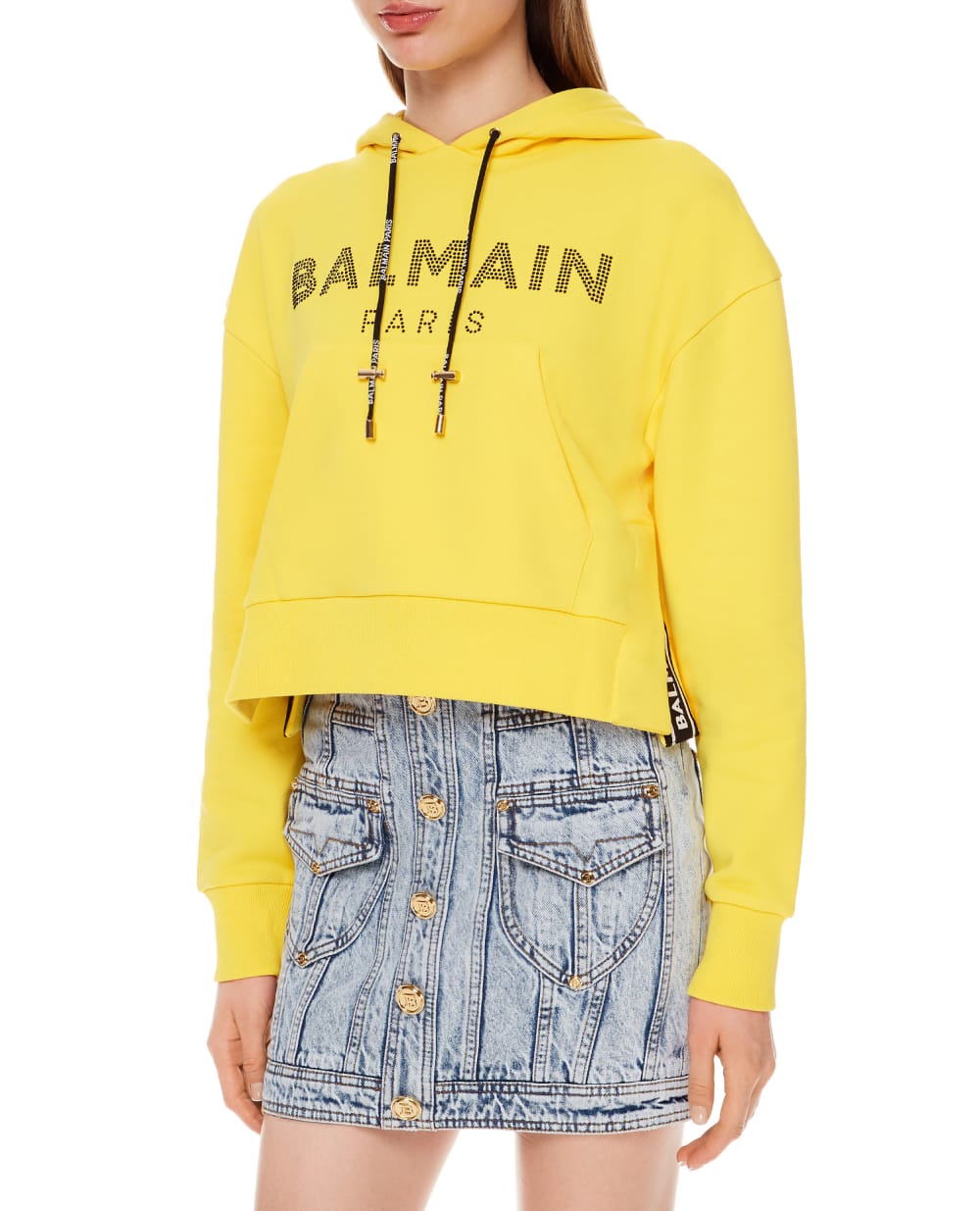 Худи Balmain VF13792B010, желтый цвет • Купить в интернет-магазине Kameron