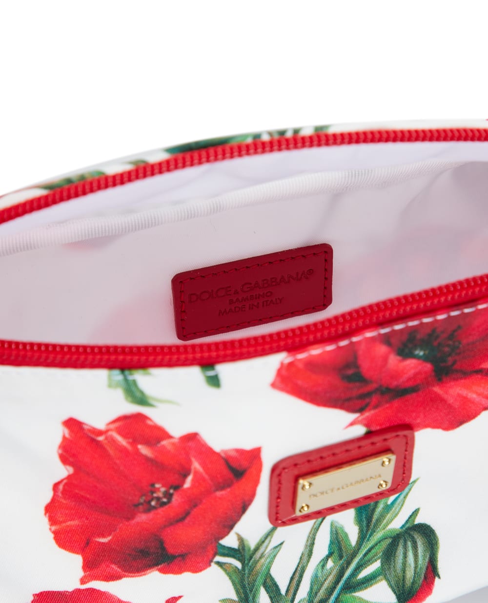 Детская поясная сумка Poppy-print Dolce&Gabbana Kids EB0208-AA594, белый цвет • Купить в интернет-магазине Kameron