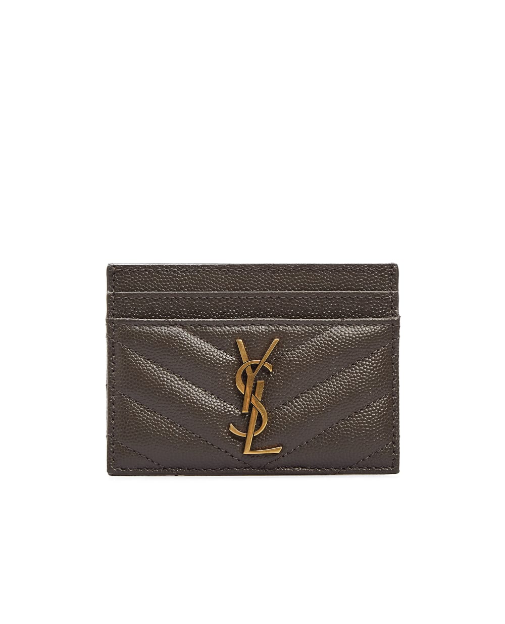 Кожаная визитница Saint Laurent 423291-BOW07, коричневый цвет • Купить в интернет-магазине Kameron