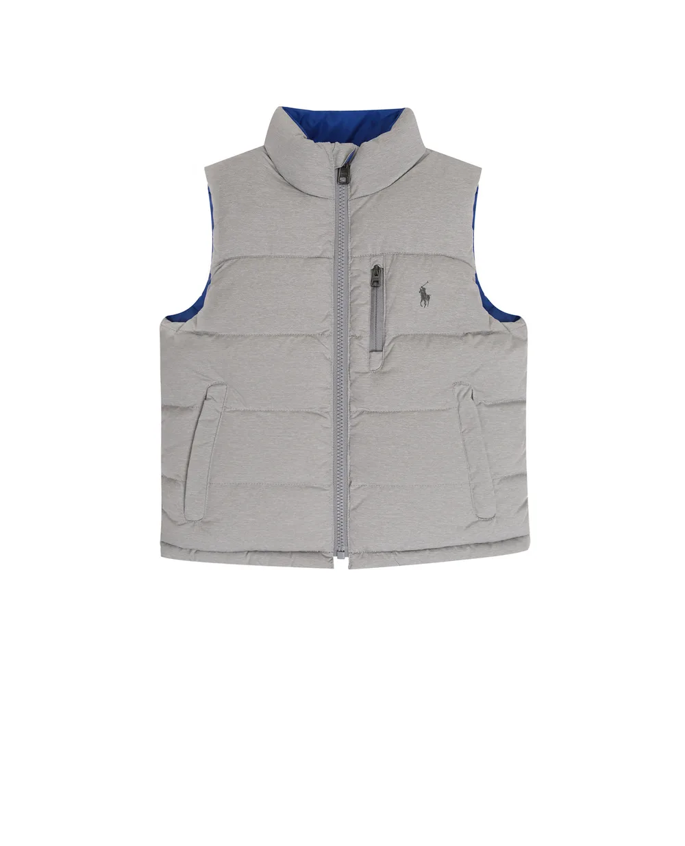 Пуховой двусторонний жилет Polo Ralph Lauren Kids 323703254001, серый цвет • Купить в интернет-магазине Kameron