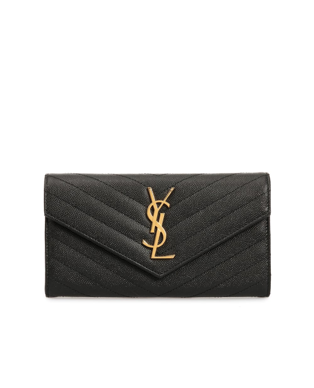 Кожаный кошелек Monogram Saint Laurent 372264-BOW01-, черный цвет • Купить в интернет-магазине Kameron