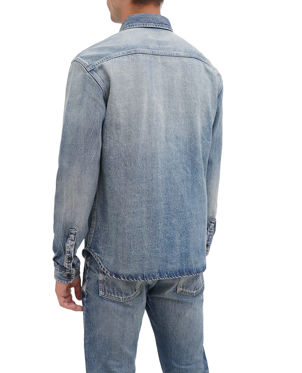 Джинсовая рубашка Saint Laurent 753029-Y07JA, синий цвет • Купить в интернет-магазине Kameron
