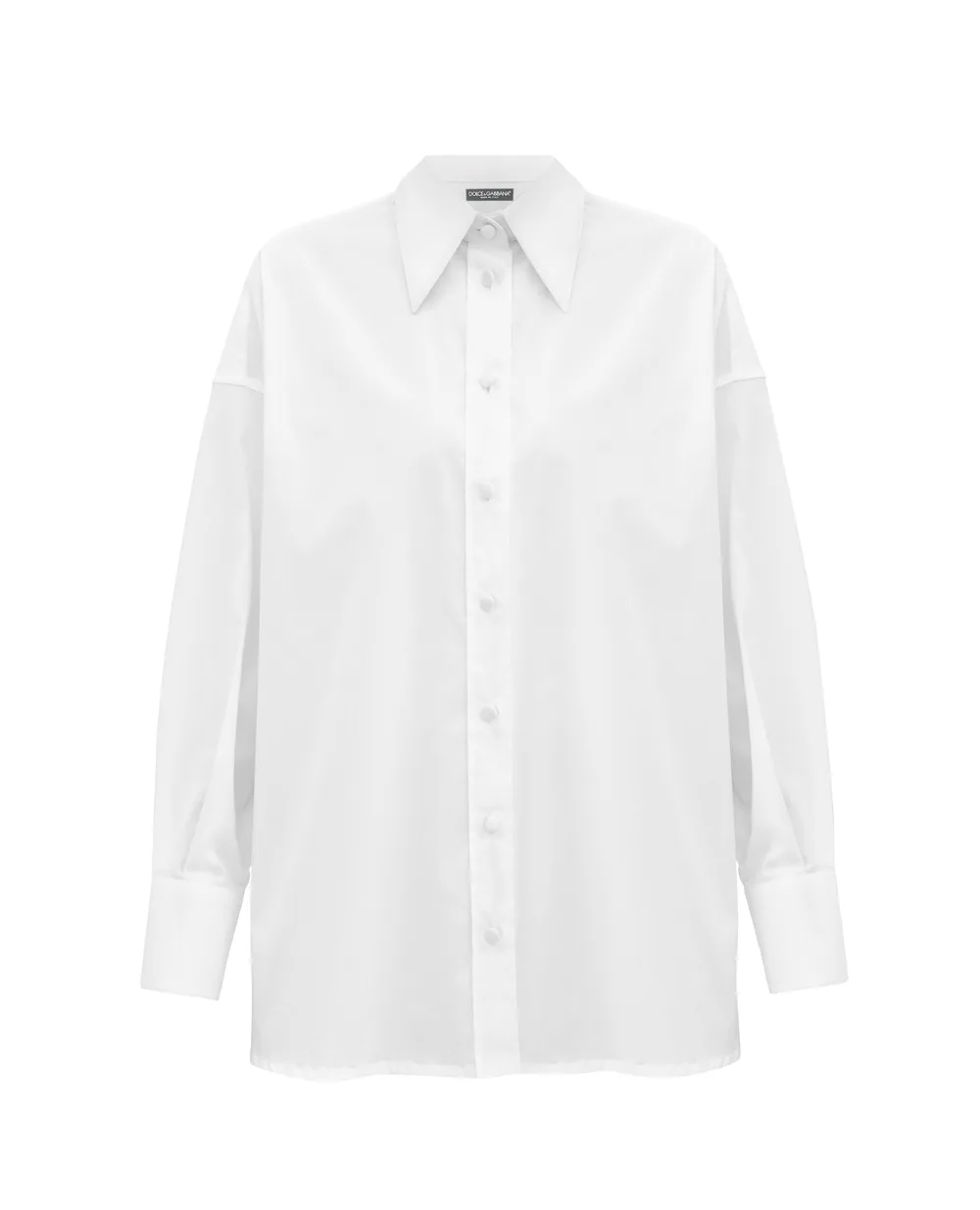 Хлопковая рубашка Dolce&Gabbana F5R57T-FUEAJ, белый цвет • Купить в интернет-магазине Kameron