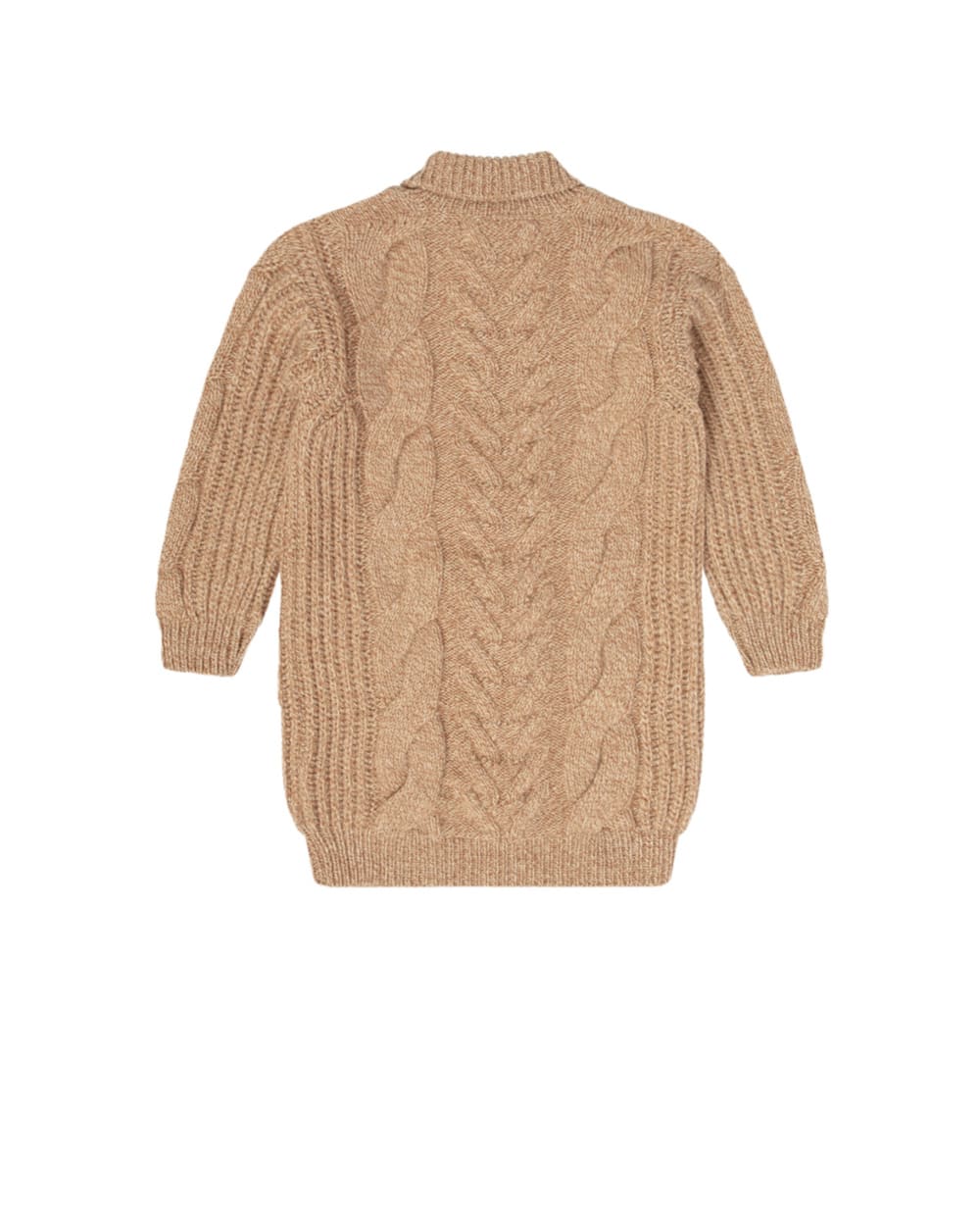 Шерстяное платье Dolce&Gabbana Kids L5KD20-JAM5V-B, бежевый цвет • Купить в интернет-магазине Kameron