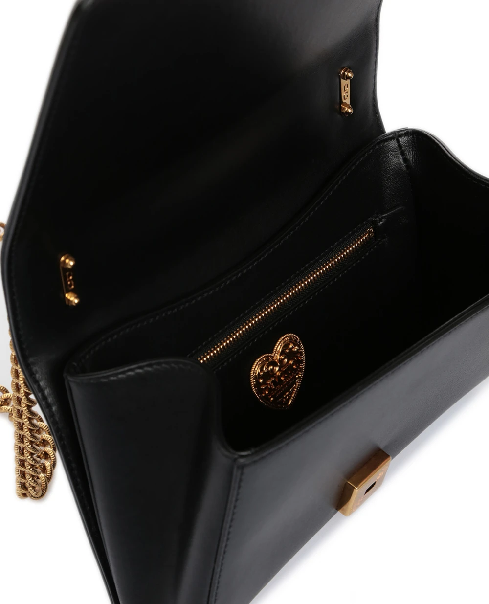 Кожаная сумка Devotion Large Dolce&Gabbana BB6651-AV967, черный цвет • Купить в интернет-магазине Kameron