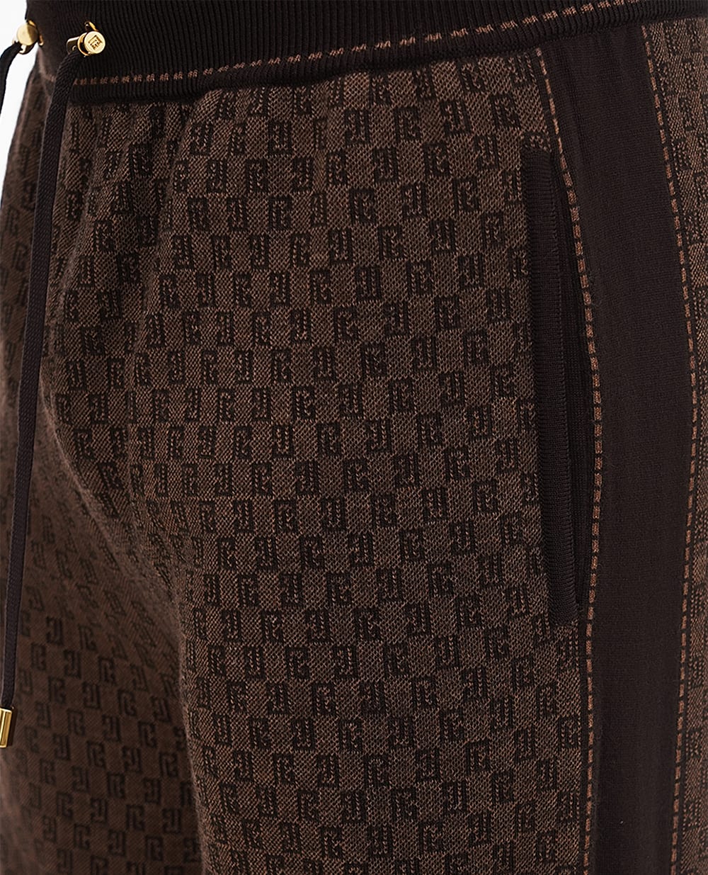 Шерстяные брюки Balmain BH0PQ040KF23, коричневый цвет • Купить в интернет-магазине Kameron