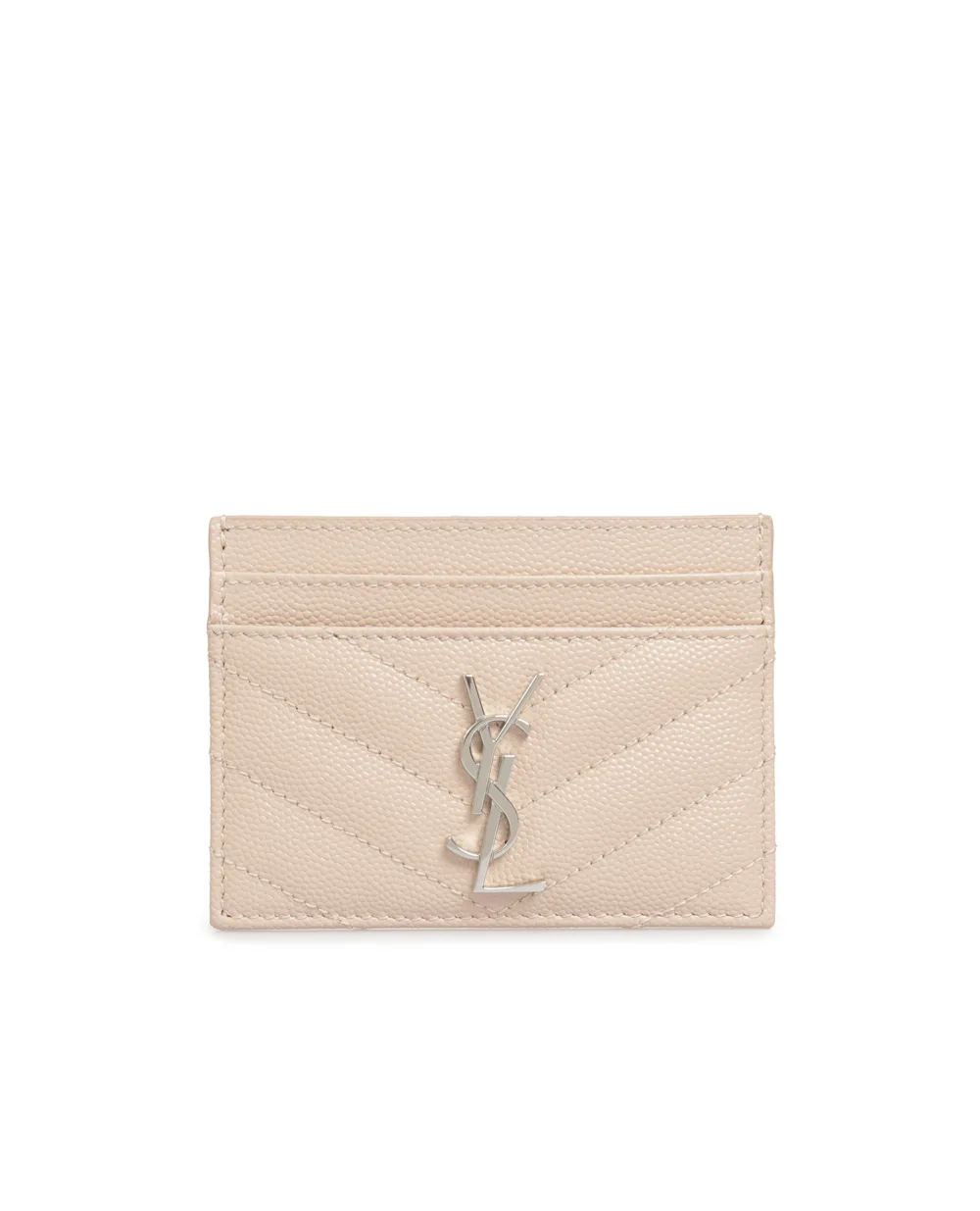 Кожаная визитница Monogram Saint Laurent 423291-BOW02, бежевый цвет • Купить в интернет-магазине Kameron