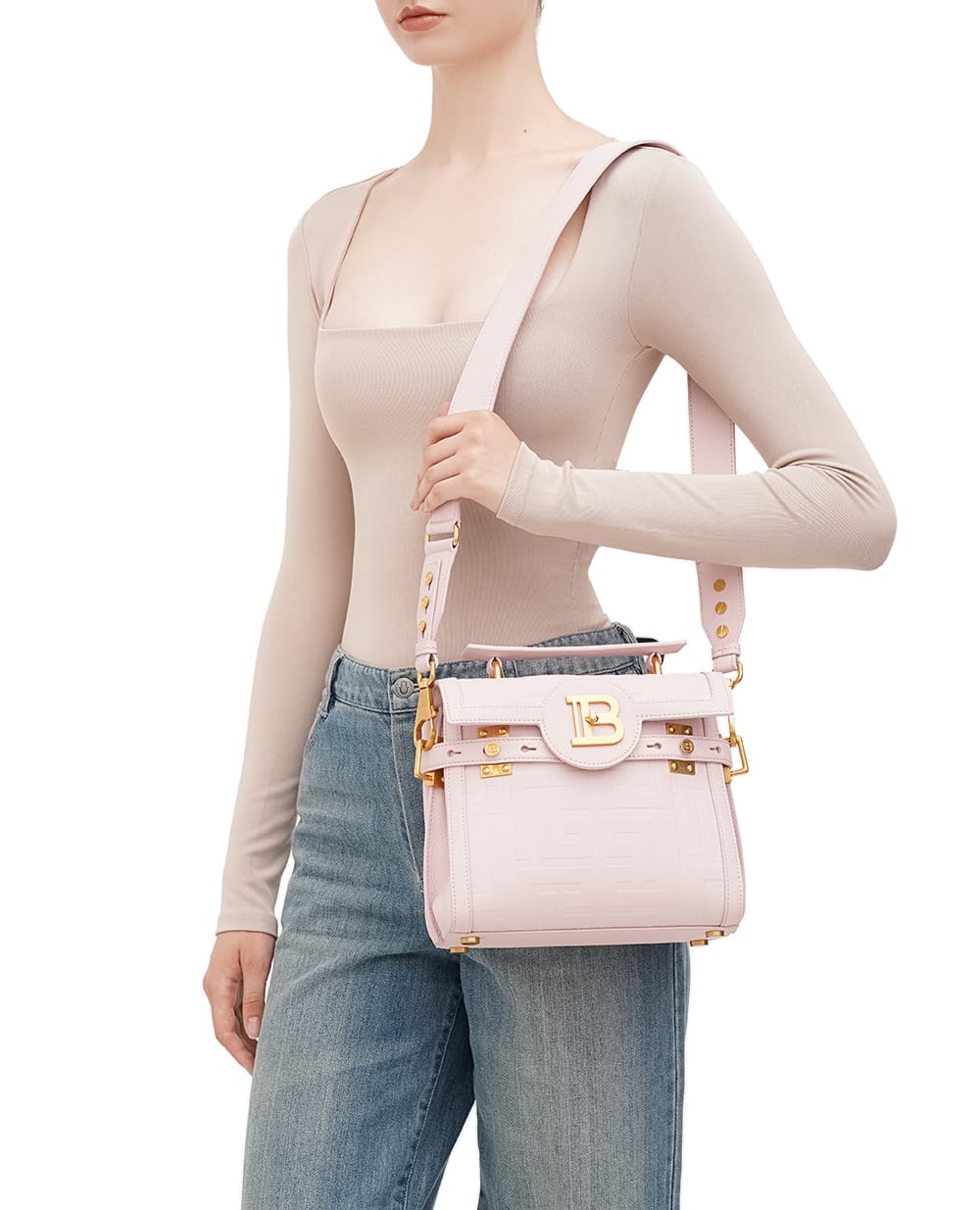Кожаная сумка B-Buzz 23 Balmain DN1DB530LPGE, розовый цвет • Купить в интернет-магазине Kameron