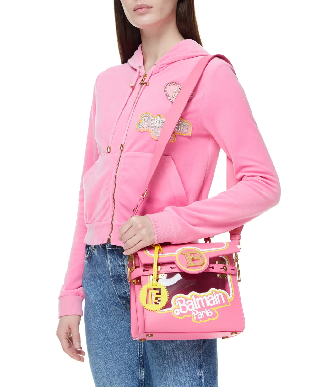 Кожаная сумка B-Buzz 23 х Barbie Balmain XN4DB732KPTB, розовый цвет • Купить в интернет-магазине Kameron
