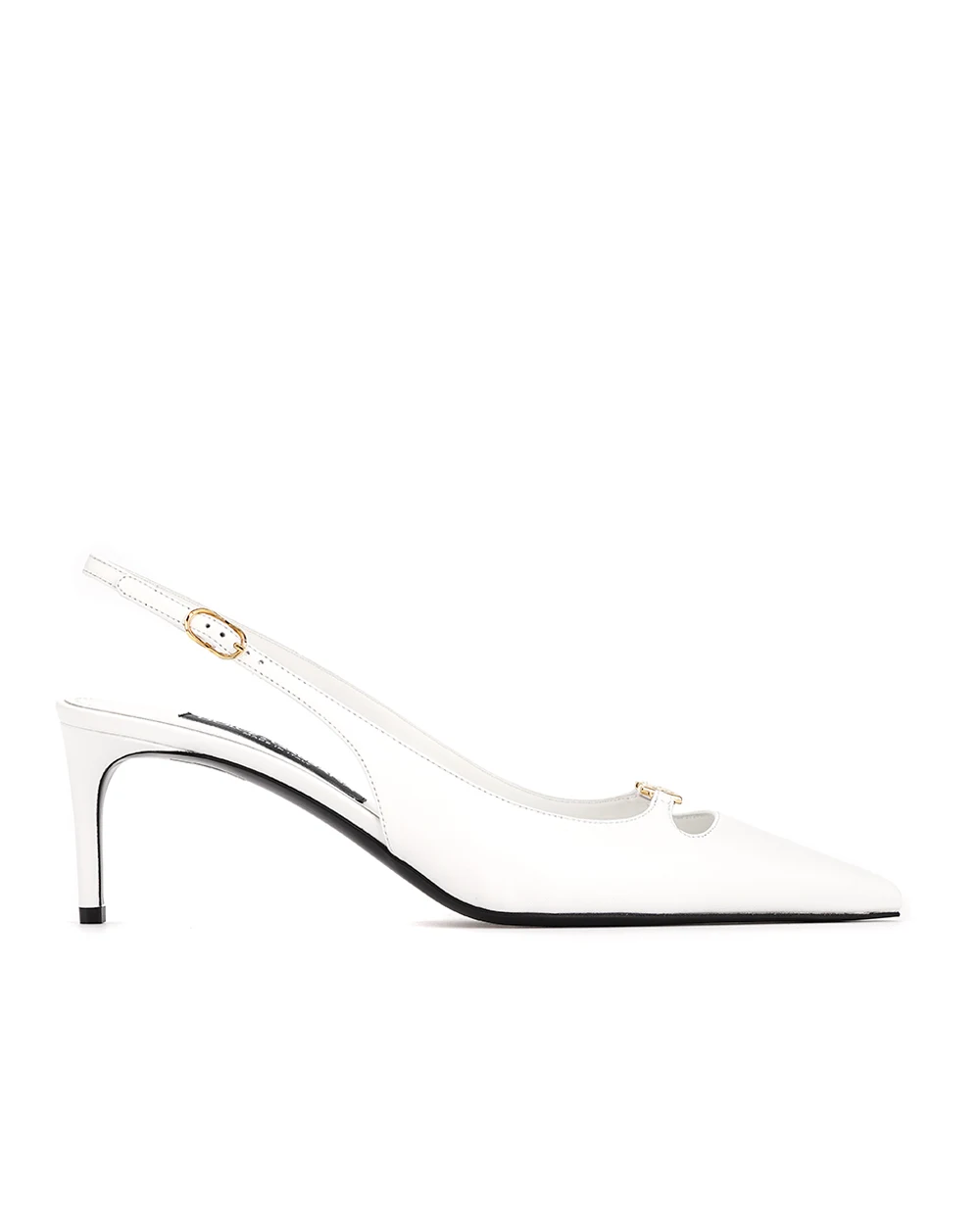 Слингбэки Lollo из телячьей кожи Dolce&Gabbana CG0796-A1953, белый цвет • Купить в интернет-магазине Kameron