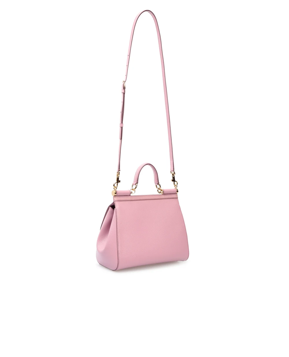 Кожаная сумка Sicily Dolce&Gabbana BB6002-A1001, розовый цвет • Купить в интернет-магазине Kameron