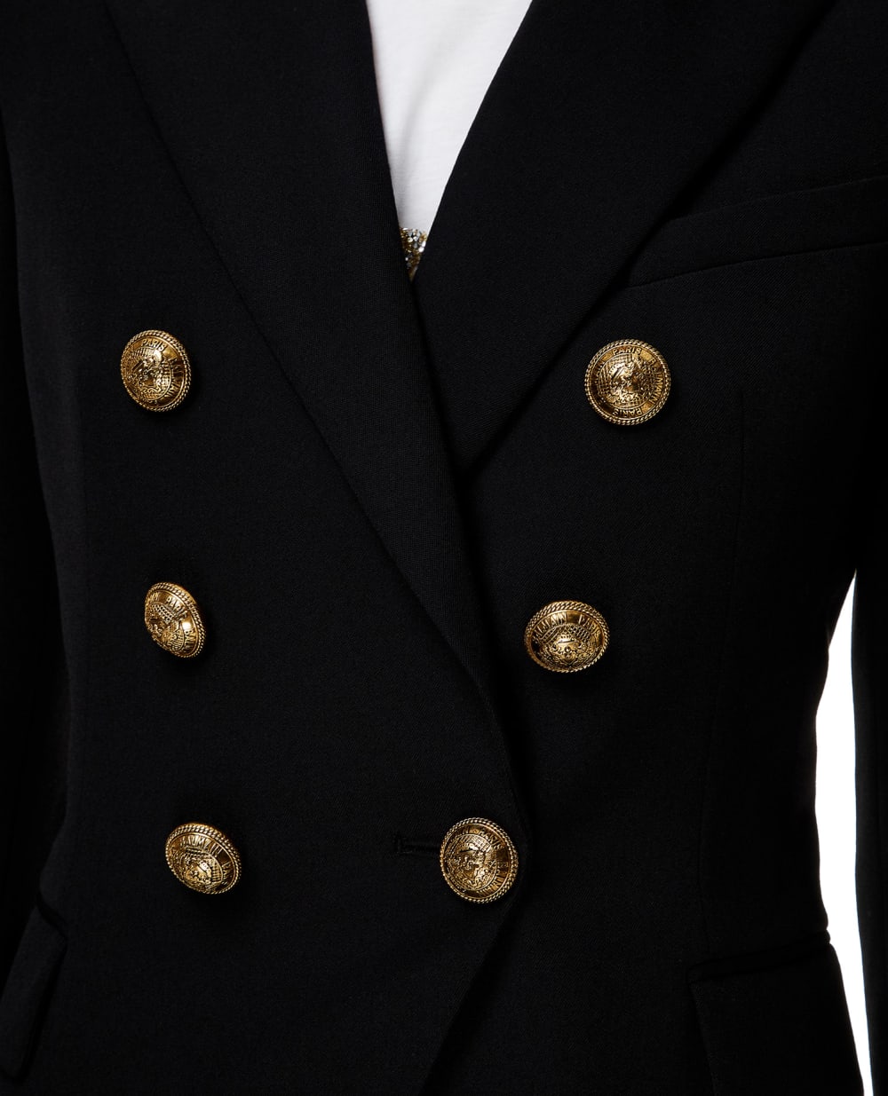Вовняний жакет Balmain UF17110167L, чорний колір • Купити в інтернет-магазині Kameron