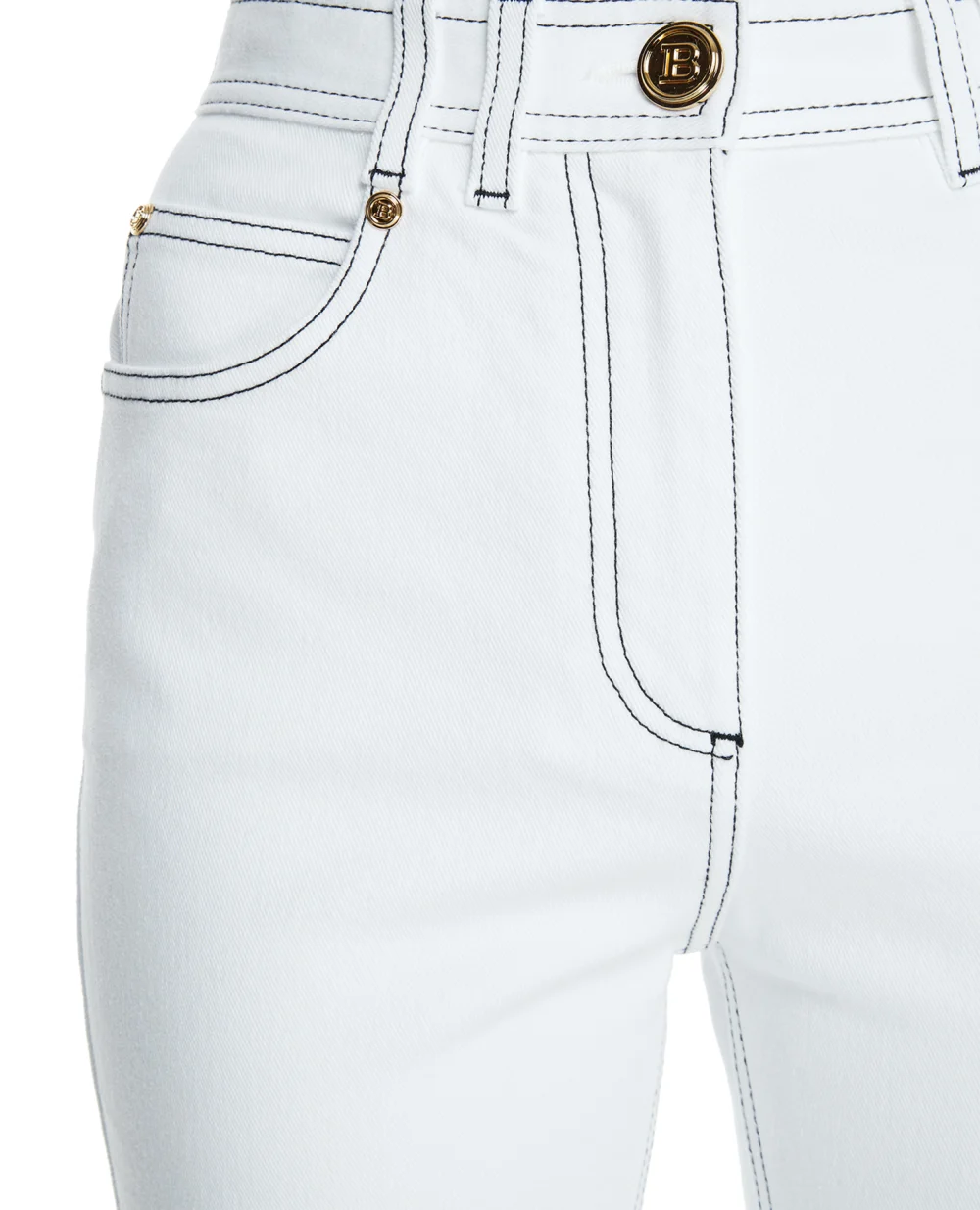 Джинсы Balmain VF15460D087, белый цвет • Купить в интернет-магазине Kameron
