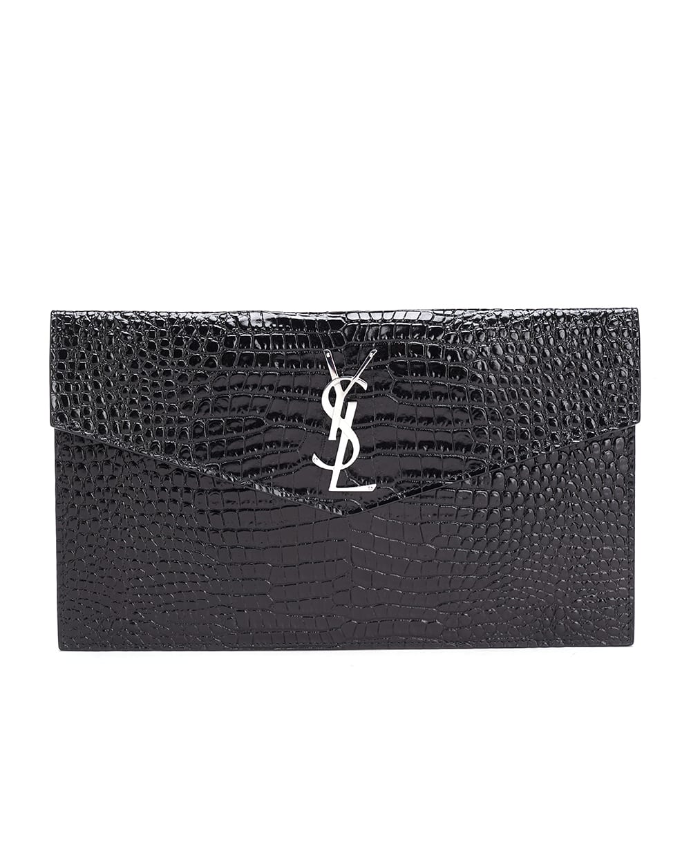 Кожаный клатч Uptown Saint Laurent 565739-DND0N, черный цвет • Купить в интернет-магазине Kameron