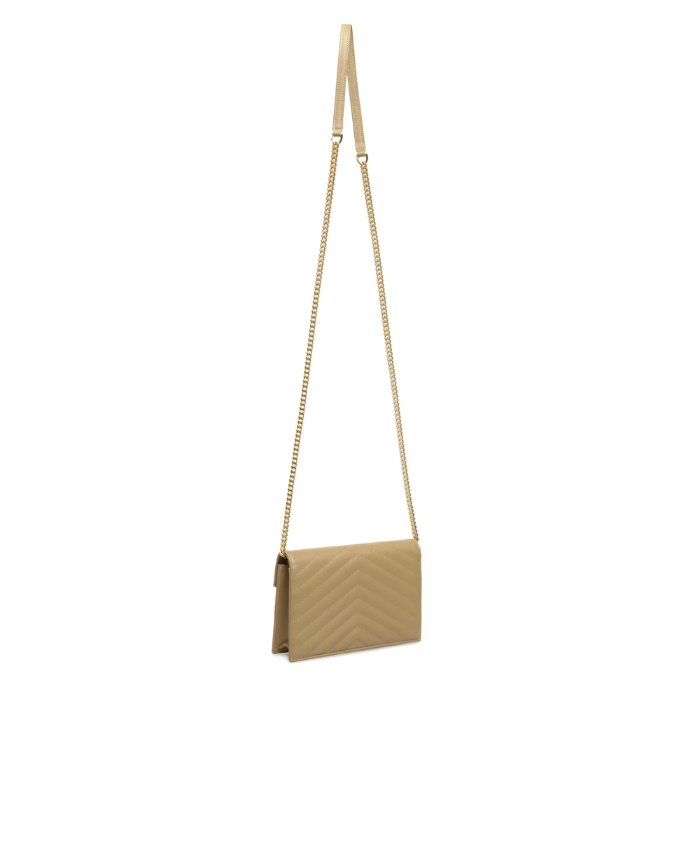 Кожаная сумка Envelope Saint Laurent 393953-BOW01-, бежевый цвет • Купить в интернет-магазине Kameron