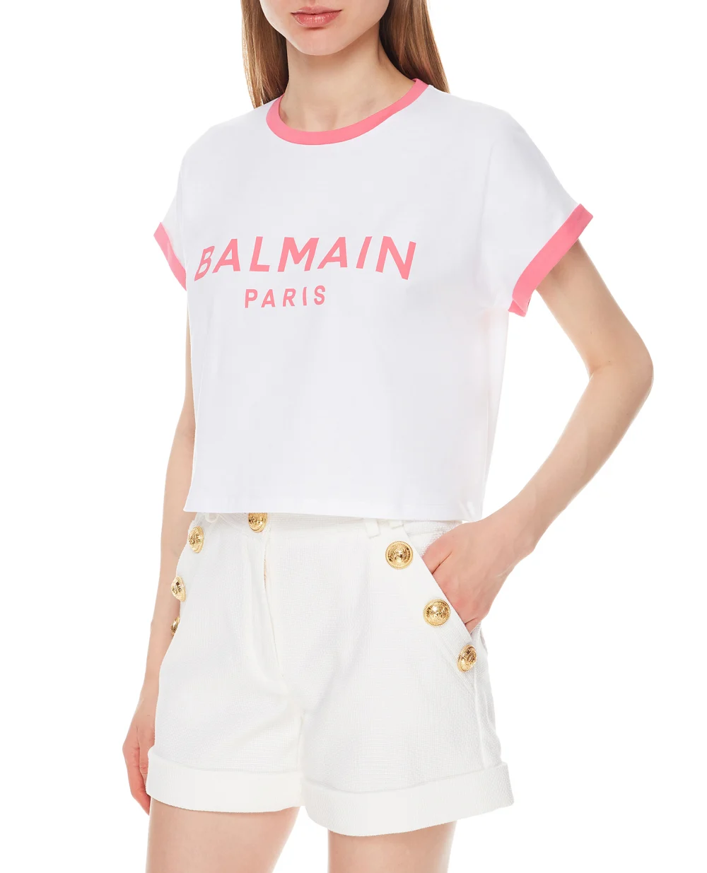футболка Balmain VF11357B001-S, белый цвет • Купить в интернет-магазине Kameron