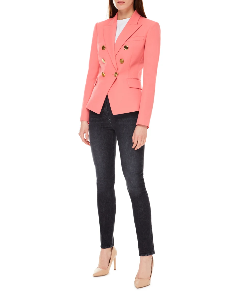 Шерстяной жакет Balmain XF1SG002WB05, розовый цвет • Купить в интернет-магазине Kameron