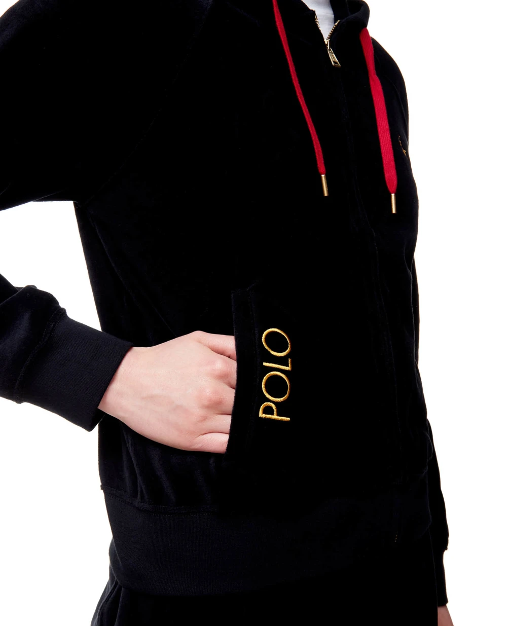 Велюровое худи Polo Ralph Lauren 211857288001, черный цвет • Купить в интернет-магазине Kameron