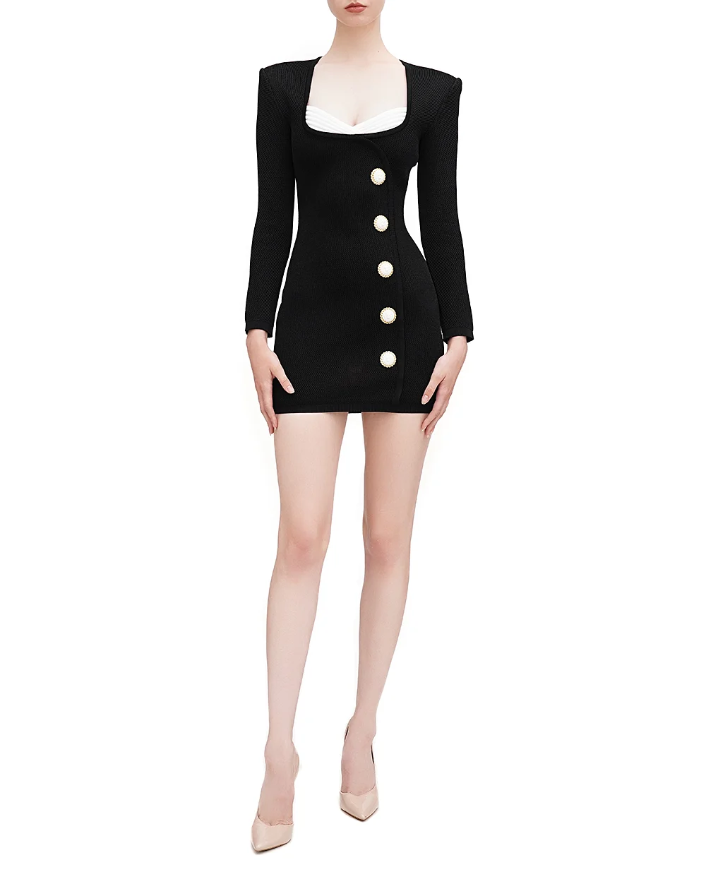 Платье Balmain DF1R8474KG83, черный цвет • Купить в интернет-магазине Kameron