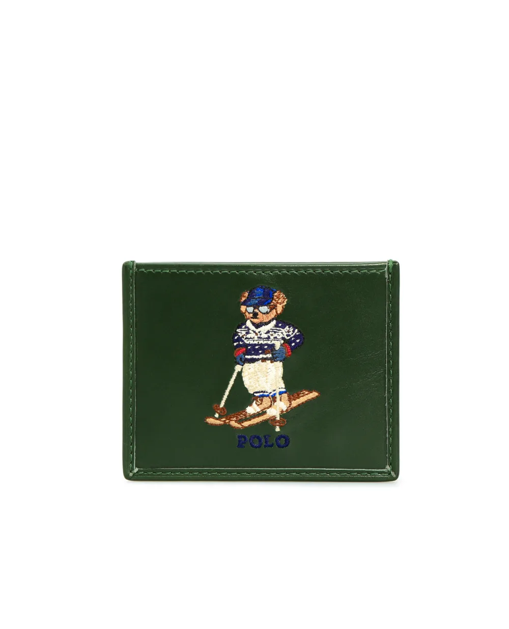 Кожаная визитница Polo Ralph Lauren 405851432001, зеленый цвет • Купить в интернет-магазине Kameron