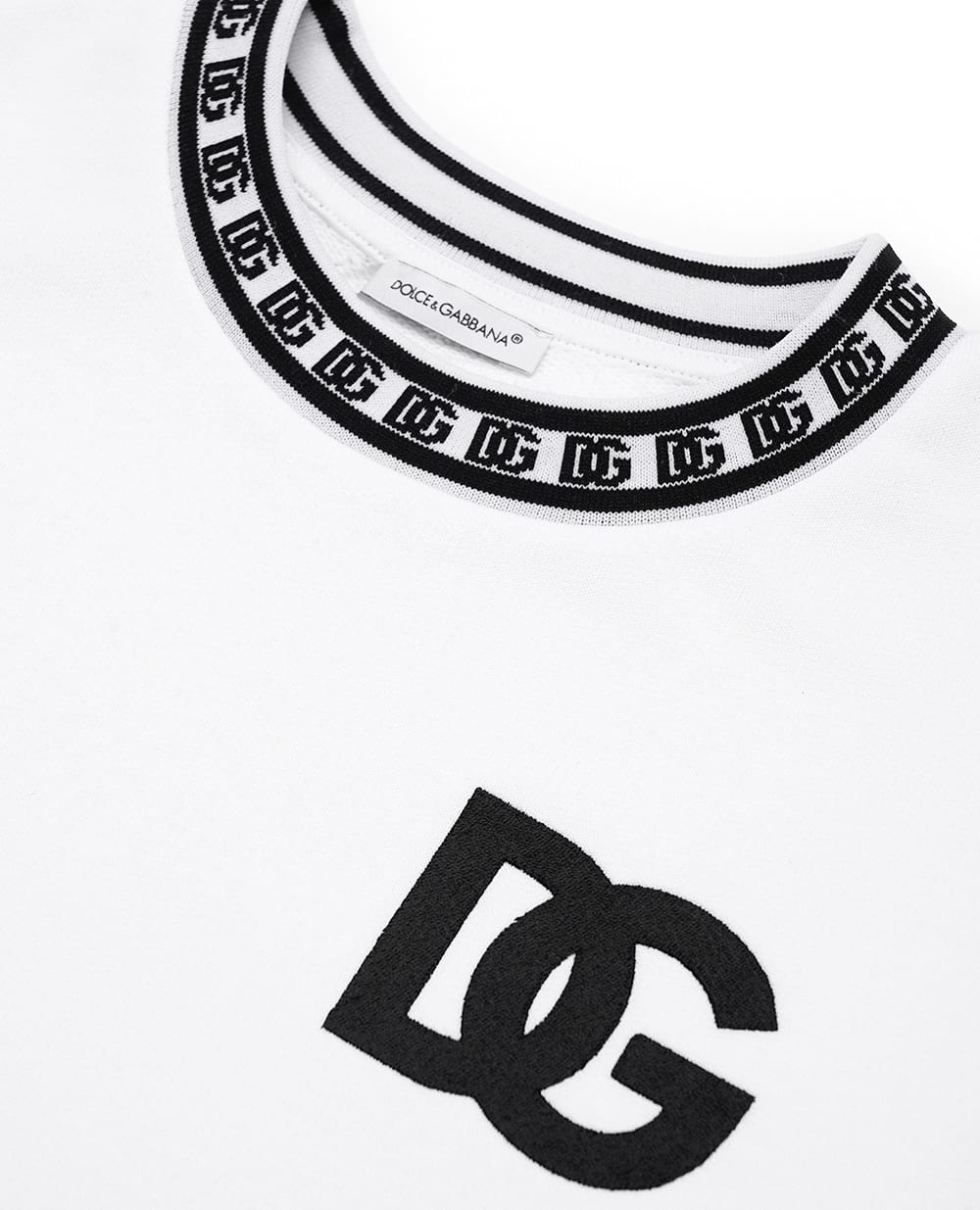 Детский свитшот Dolce&Gabbana Kids L4JWDO-G7IJ8-B, белый цвет • Купить в интернет-магазине Kameron