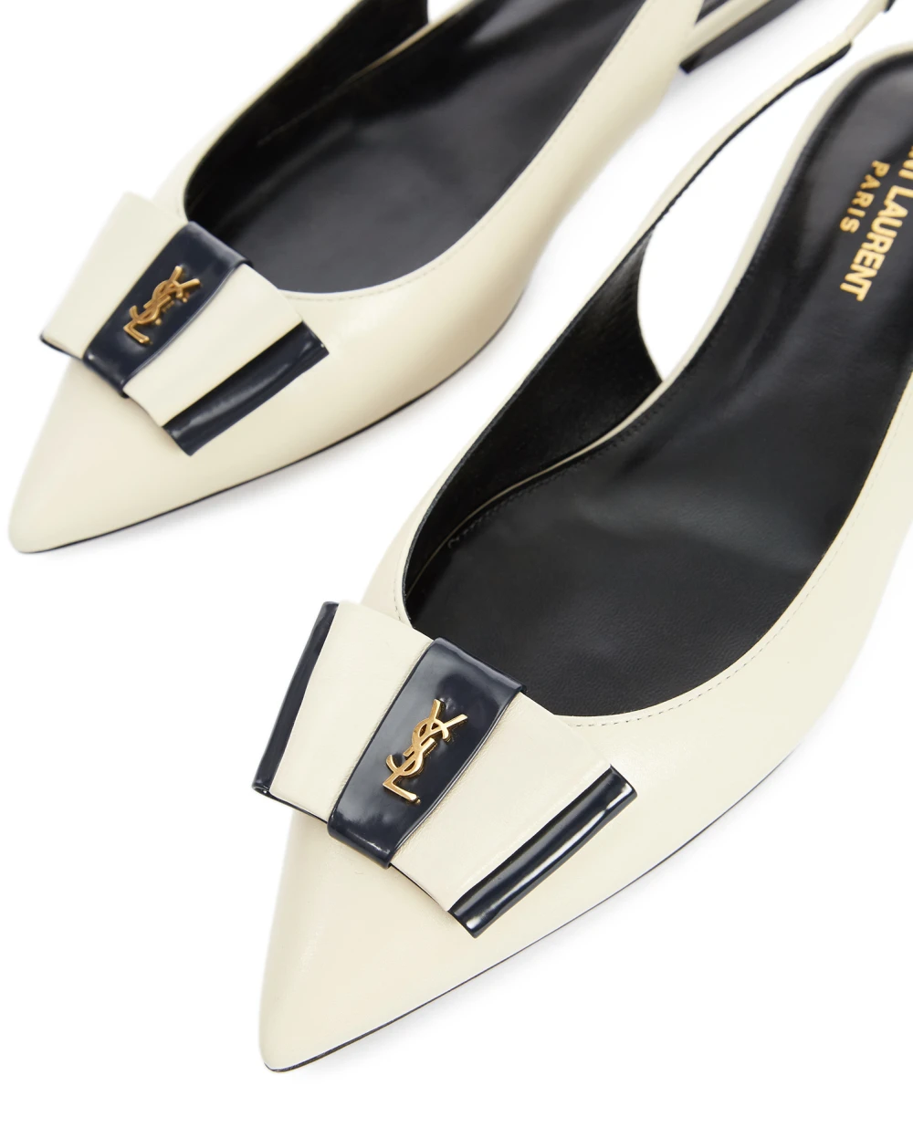 Кожаные слингбэки Anais 10 Saint Laurent 649621-1ZJ10, белый цвет • Купить в интернет-магазине Kameron