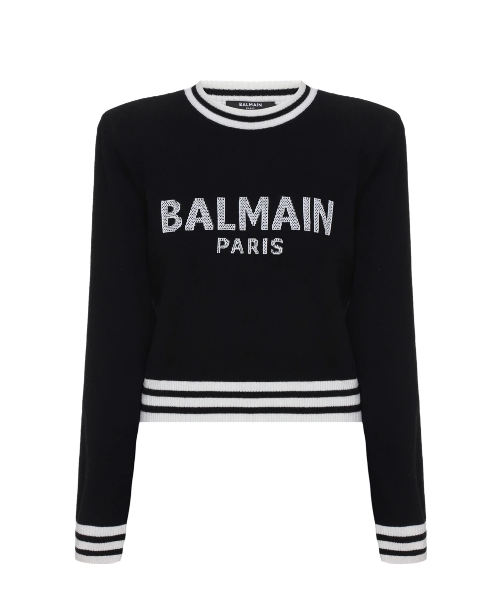 Шерстяной джемпер Balmain VF13120K225, черный цвет • Купить в интернет-магазине Kameron