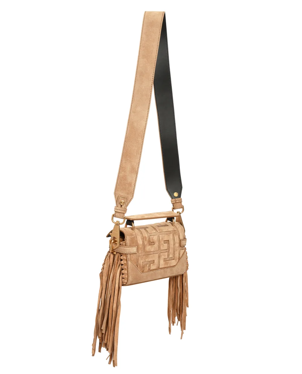 Замшевая сумка B-Buzz 19 Balmain XN1AE717LDCR, бежевый цвет • Купить в интернет-магазине Kameron