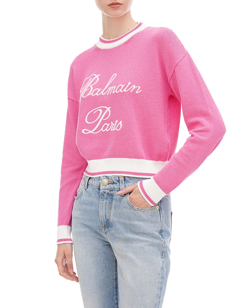 Джемпер Balmain DF1KA002KG48, рожевий колір • Купити в інтернет-магазині Kameron