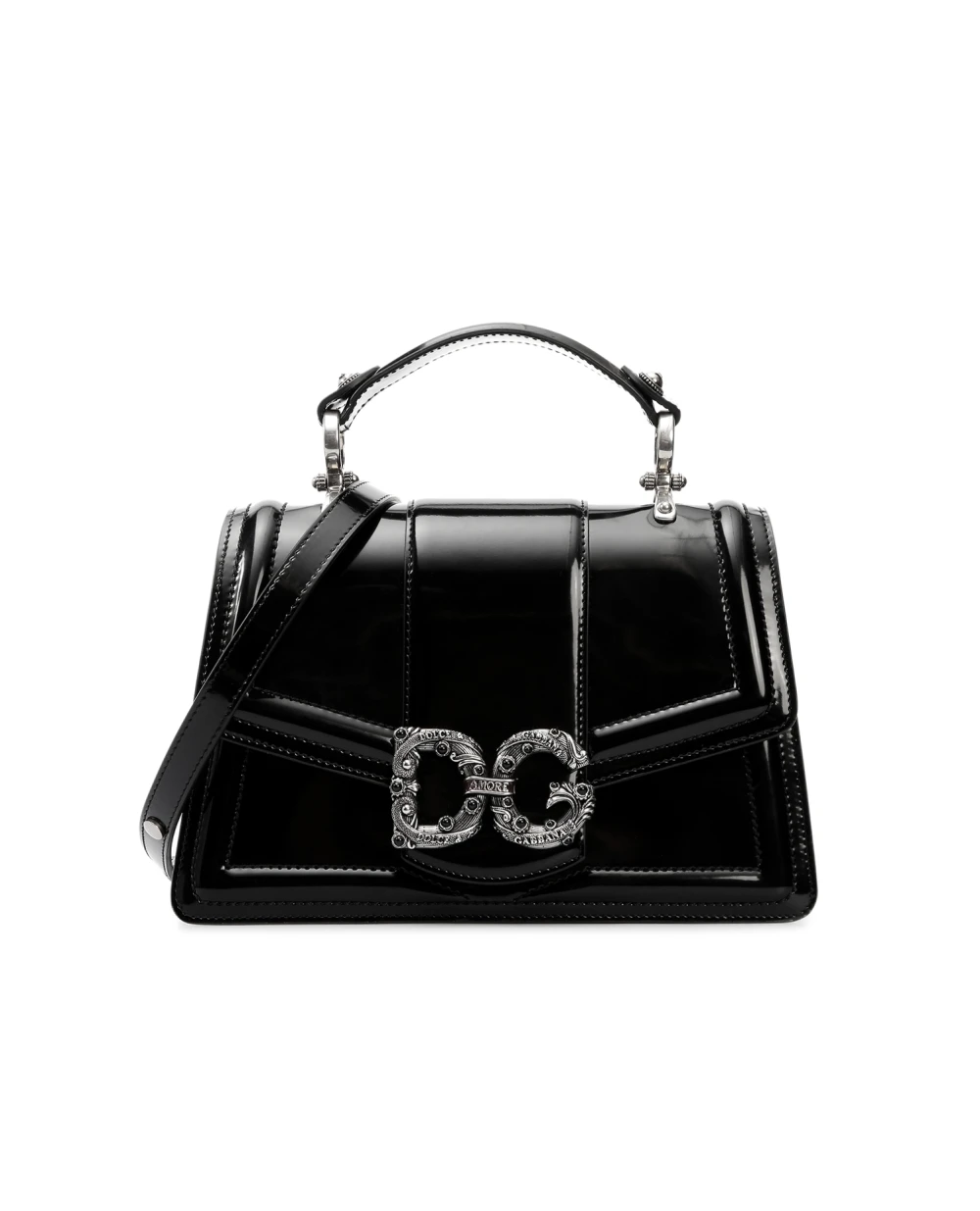 Кожаная сумка Amore Dolce&Gabbana BB6675-A1037, черный цвет • Купить в интернет-магазине Kameron