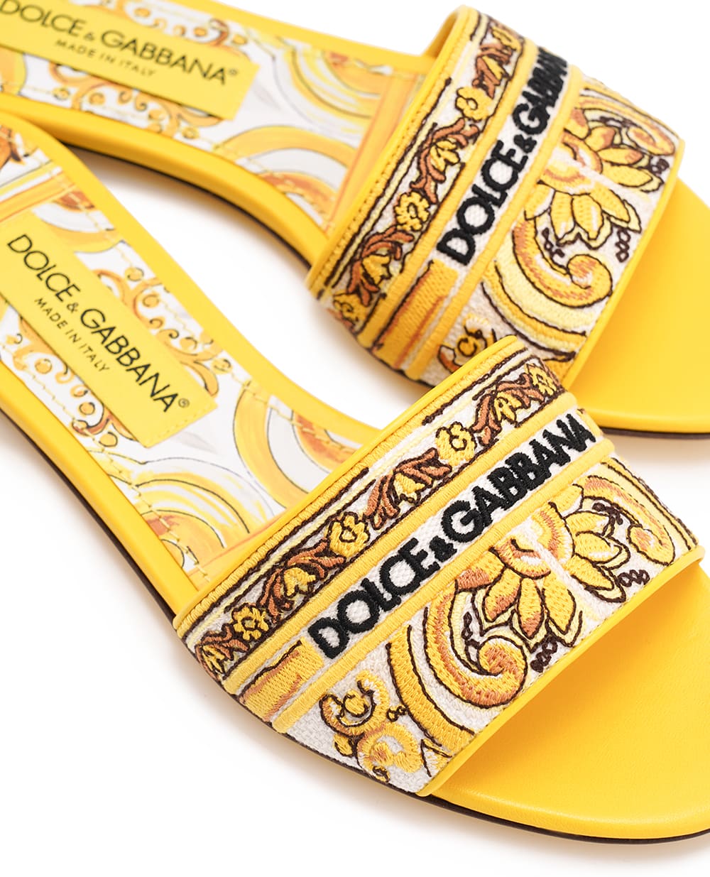 Мюли с вышивкой Dolce&Gabbana CQ0571-AV804, желтый цвет • Купить в интернет-магазине Kameron