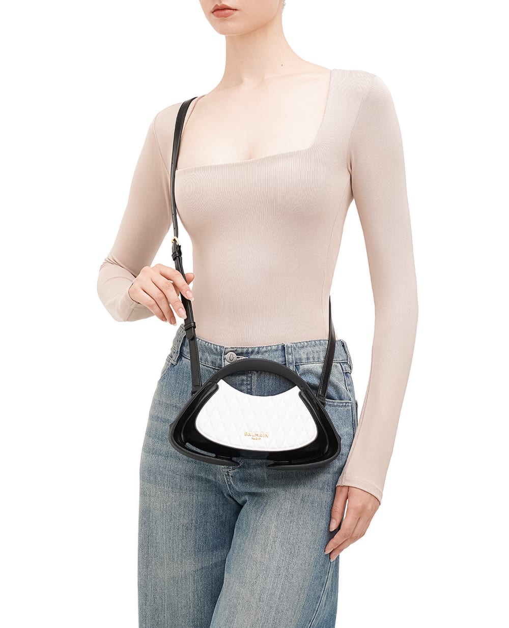 Сумка Jolie Madame small Balmain DN1DA902KTGL, білий колір • Купити в інтернет-магазині Kameron