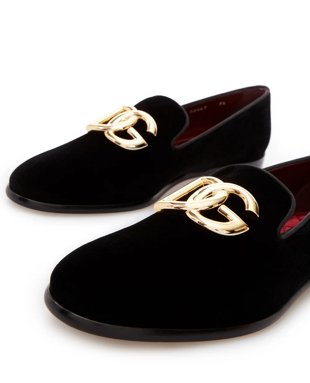 Велюровые слиперы Dolce&Gabbana A50467-A6808, черный цвет • Купить в интернет-магазине Kameron