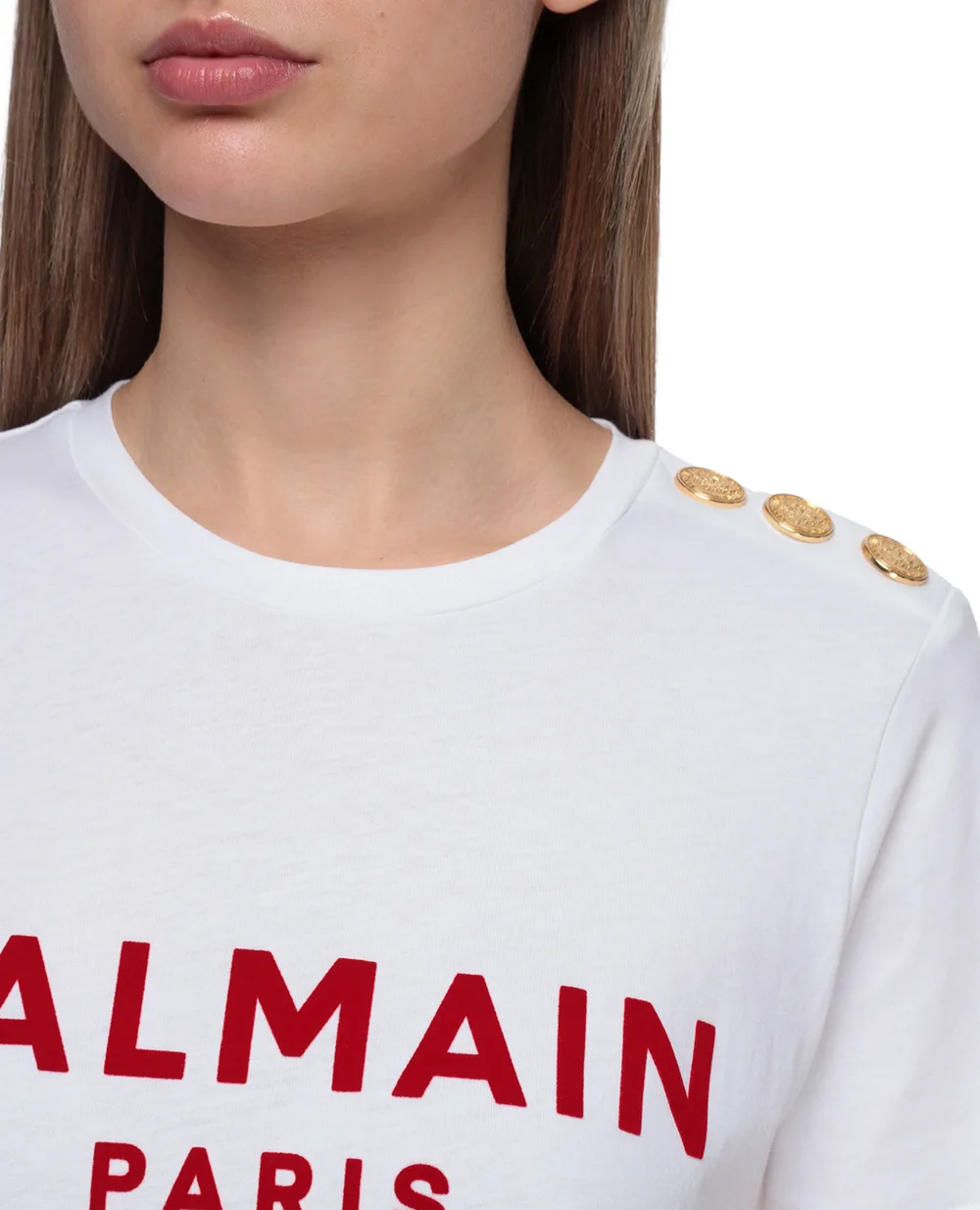 Футболка Balmain VF11350B012-S, белый цвет • Купить в интернет-магазине Kameron