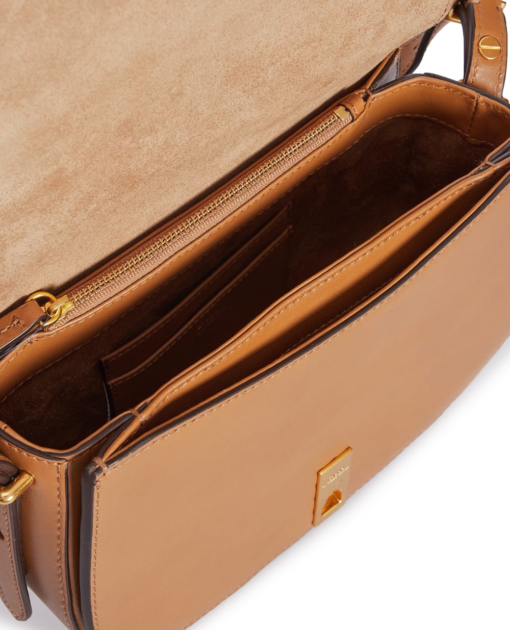 Кожаная сумка Polo ID Saddle Crossbody Medium Polo Ralph Lauren 428871325002, бежевый цвет • Купить в интернет-магазине Kameron