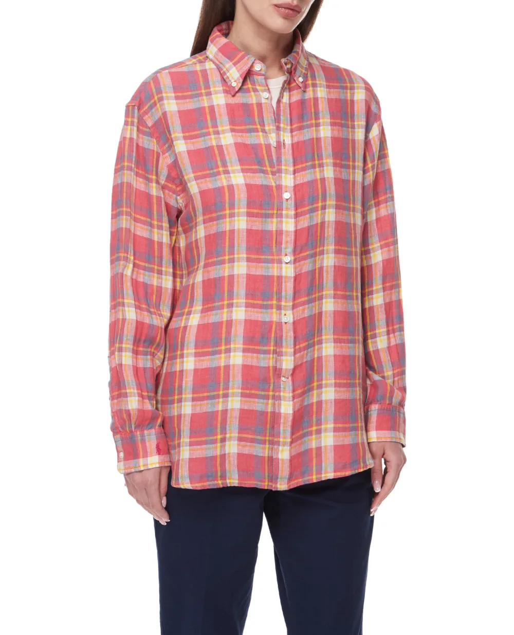 Льняная рубашка Polo Ralph Lauren 211892369003, розовый цвет • Купить в интернет-магазине Kameron