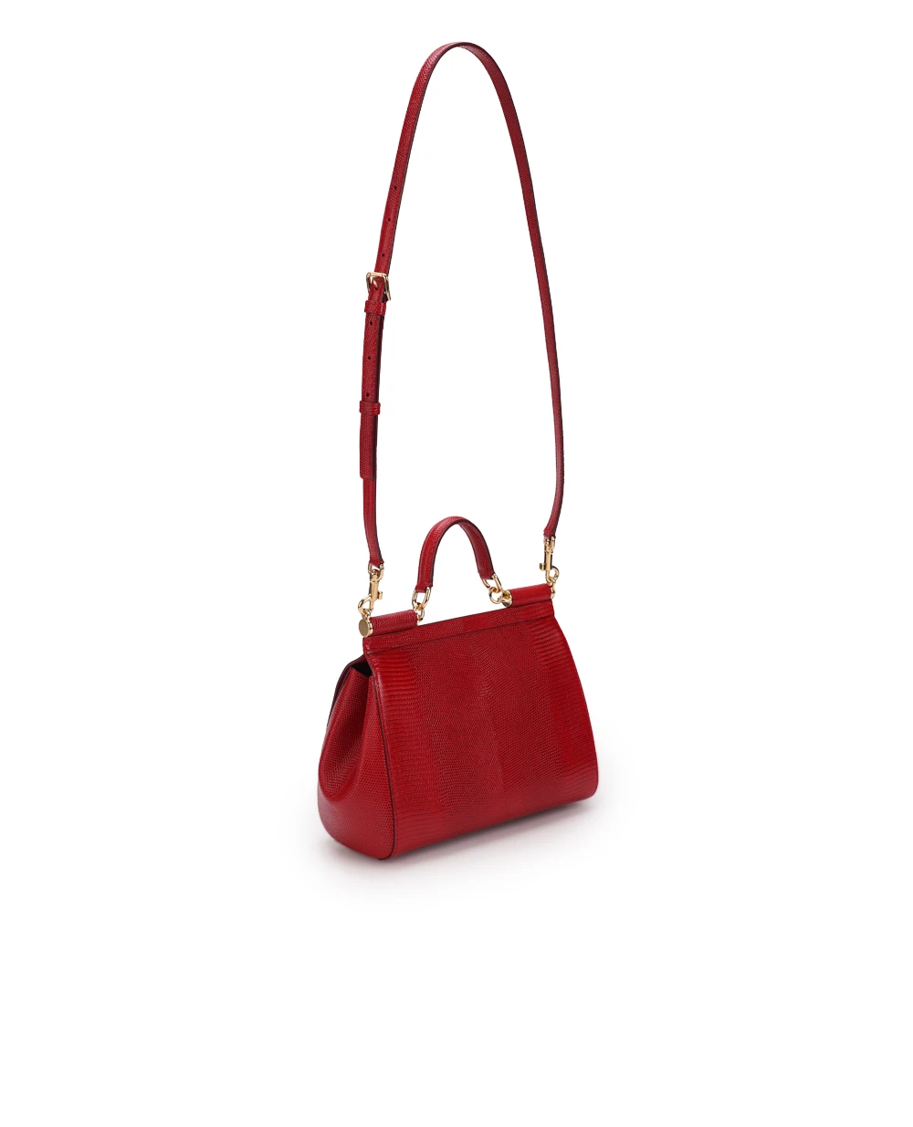 Кожаная сумка Sicily Large Dolce&Gabbana BB6002-A1095, красный цвет • Купить в интернет-магазине Kameron