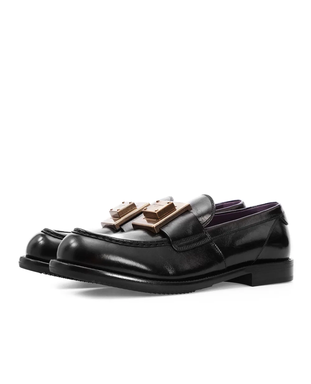 Кожаные лоферы Dolce&Gabbana A30141-AO821, черный цвет • Купить в интернет-магазине Kameron
