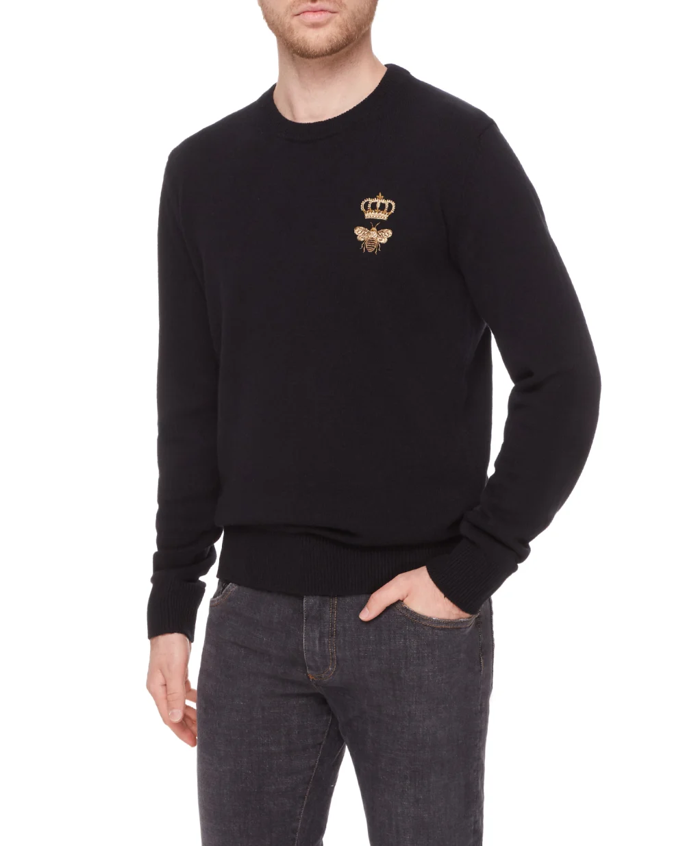 Шерстяной джемпер Dolce&Gabbana GXE63Z-JBVB2, черный цвет • Купить в интернет-магазине Kameron