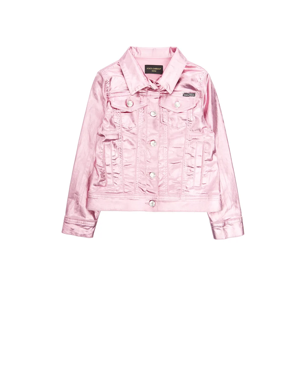 Детская джинсовая куртка Dolce&Gabbana Kids L51B63-G7A9Y-B, розовый цвет • Купить в интернет-магазине Kameron