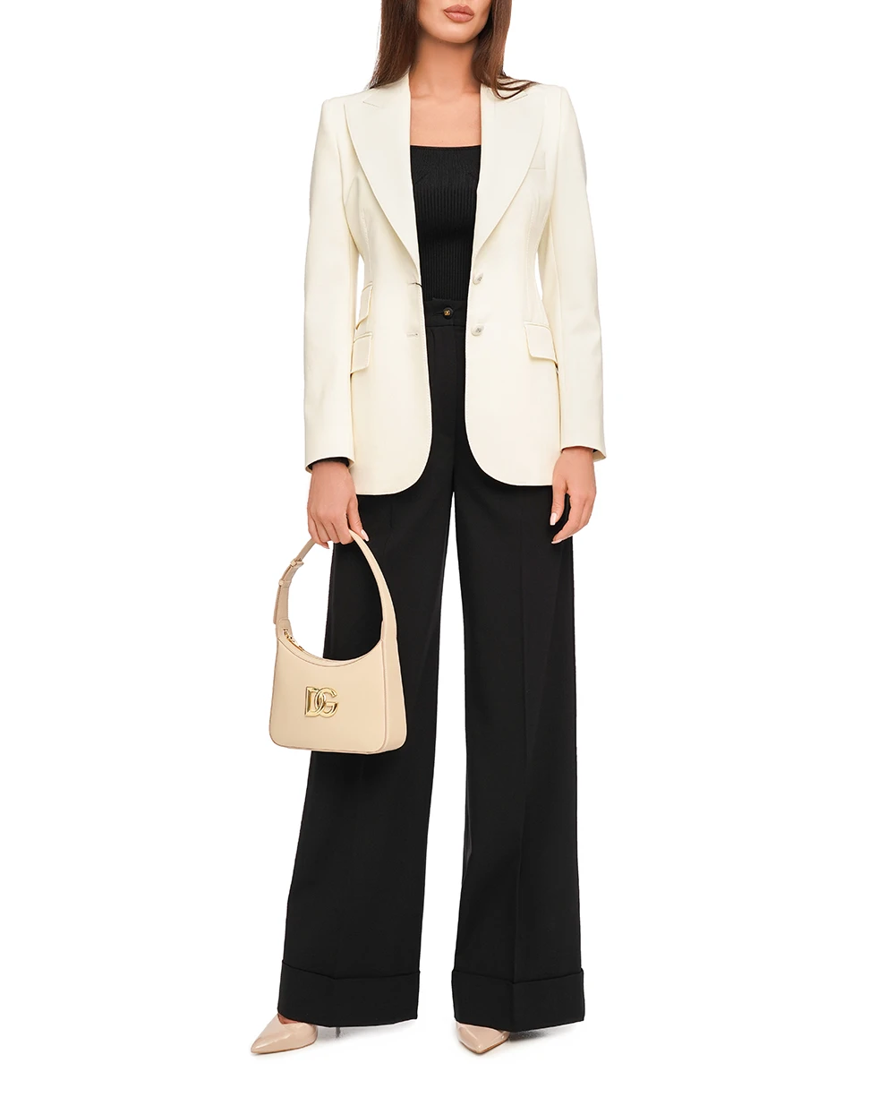 Шкіряна сумка 3.5 Shoulder Dolce&Gabbana BB7598-AW576, бежевий колір • Купити в інтернет-магазині Kameron