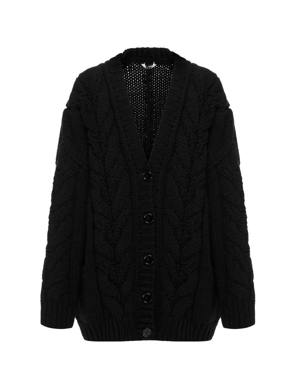 Шерстяной кардиган Dolce&Gabbana FXA80T-JBMD8, черный цвет • Купить в интернет-магазине Kameron
