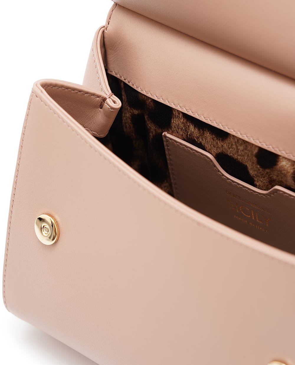 Кожаная сумка Sicily Medium Dolce&Gabbana BB6003-AN767, бежевый цвет • Купить в интернет-магазине Kameron