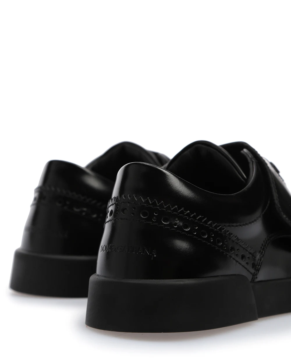 Детские кожаные броги Dolce&Gabbana Kids DA0725-A1428-M-, черный цвет • Купить в интернет-магазине Kameron