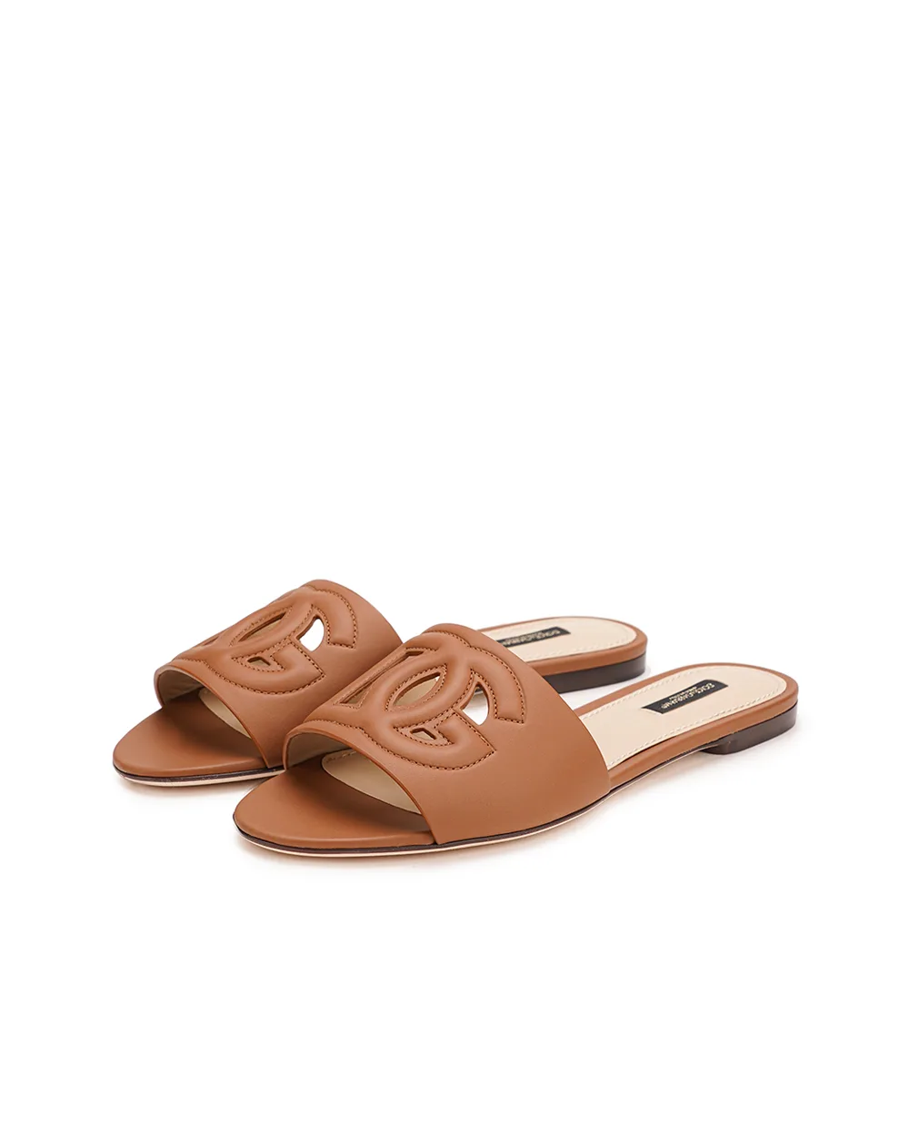 Кожаные мюли Bianca Dolce&Gabbana CQ0436-AO049, коричневый цвет • Купить в интернет-магазине Kameron