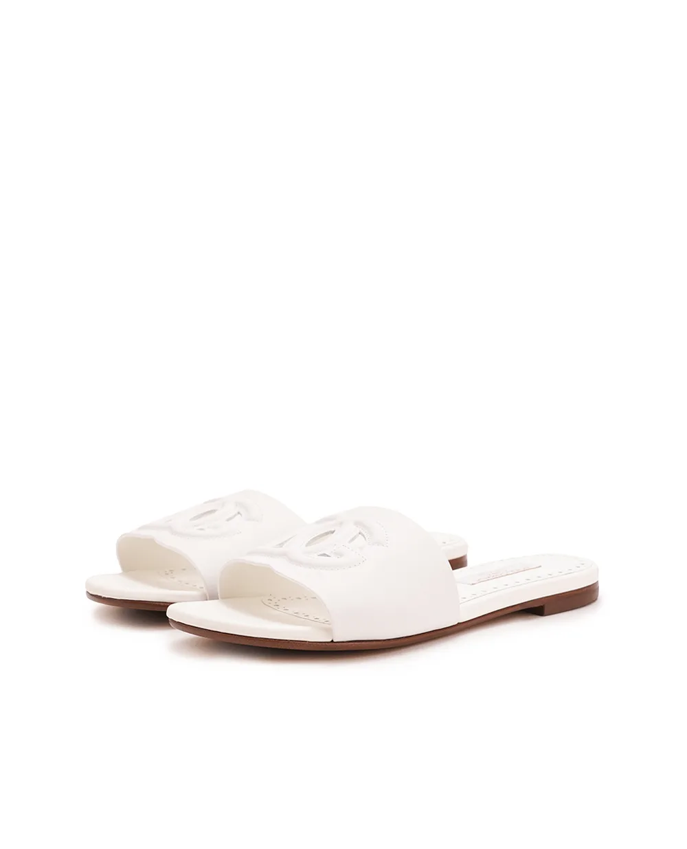 Дитячі шкіряні мюлі Dolce&Gabbana Kids D11032-A1735-M, білий колір • Купити в інтернет-магазині Kameron