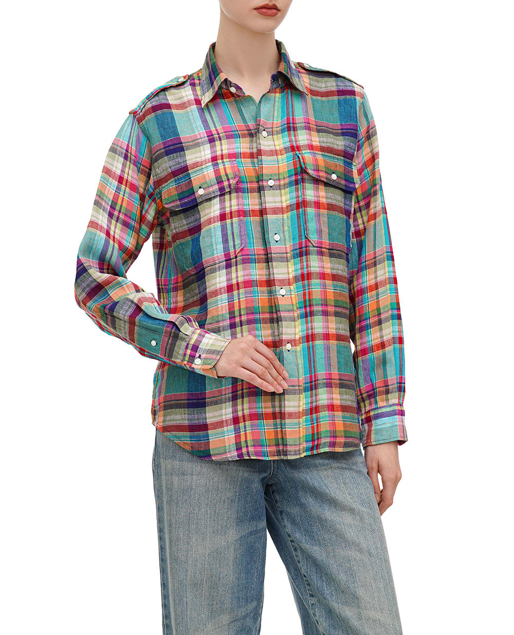Льняная рубашка Polo Ralph Lauren 211935134001, разноцветный цвет • Купить в интернет-магазине Kameron