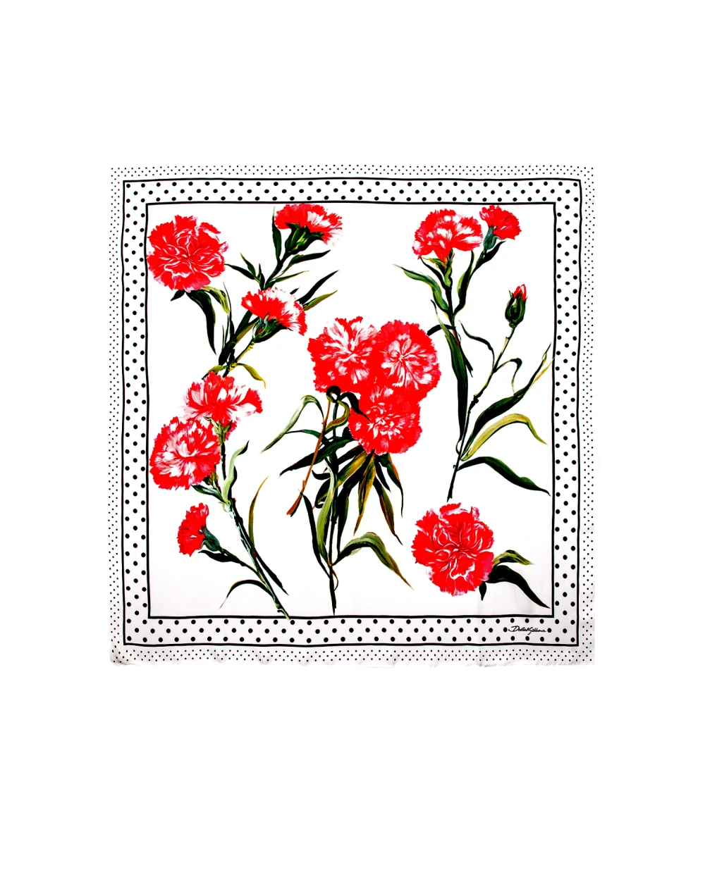 Шелковый платок Dolce&Gabbana FN090R-GDAWX, белый цвет • Купить в интернет-магазине Kameron