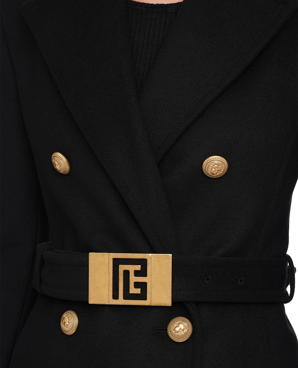 Пальто Balmain BF0UB097WB72, черный цвет • Купить в интернет-магазине Kameron